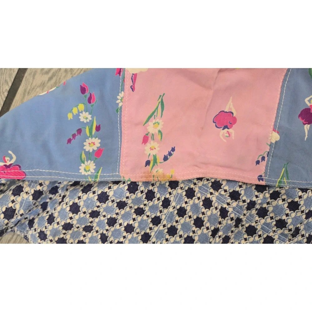 Vintage Handmade Baby Bundle Alphabet Bib Polka Dot Smock Reversible Blanket